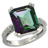 Natural 5.48 ctw Mystic-topaz & Diamond Engagement Ring 10K White Gold - REF-39R6Z