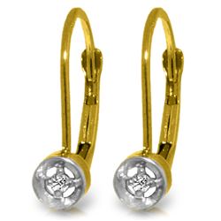 Genuine 0.03 ctw Diamond Anniversary Earrings Jewelry 14KT Yellow Gold - REF-22V8W