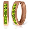 Genuine 1.40 ctw Peridot Earrings Jewelry 14KT Rose Gold - REF-56M8T