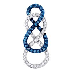 0.27 CTW Blue Color Diamond Linked Infinity Pendant 10KT Yellow Gold - REF-19M4H