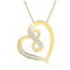 Image 1 : 0.06 CTW Diamond Heart Infinity Pendant 10KT Yellow Gold - REF-8F9N