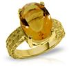 Genuine 6.5 ctw Citrine Ring Jewelry 14KT Yellow Gold - REF-124V8W