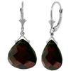 Genuine 17 ctw Garnet Earrings Jewelry 14KT White Gold - REF-48R9P