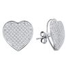 0.50 CTWDiamond Heart Love Cluster Earrings 10KT White Gold - REF-37N5F