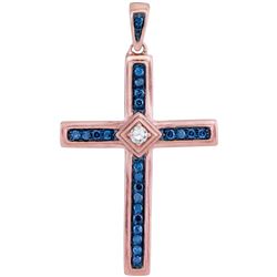 0.27 CTW Diamond Cross Pendant 10KT Rose Gold - REF-22N4F