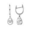 0.25 CTW Moving Twinkle Diamond Teardrop Dangle Earrings 10KT White Gold - REF-33N7F