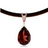 Genuine 6.01 ctw Garnet & Diamond Necklace Jewelry 14KT Rose Gold - REF-49T2A