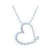 1 CTW Diamond Graduated Heart Journey Pendant 14KT White Gold - REF-89F9N