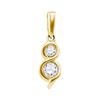 0.25 CTW Diamond 2-stone Hearts Together Pendant 14KT Yellow Gold - REF-33M8H
