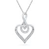 0.07 CTW Diamond Infinity Heart Love Pendant 10KT White Gold - REF-10H5M