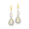 Image 1 : 0.50 CTWDiamond Solitaire Teardrop Dangle Earrings 10KT Yellow Gold - REF-52N4F