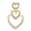 0.06 CTW Diamond Triple Trinity Heart Love Pendant 10KT Yellow Gold - REF-10X5Y