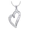 0.26 CTW Diamond Heart Pendant 10KT White Gold - REF-12W2K