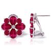 Genuine 4.85 ctw Ruby Earrings Jewelry 14KT White Gold - REF-71X8M