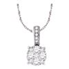0.23 CTW Diamond Circle-shape Larissa Cluster Pendant 18KT White Gold - REF-41X9Y