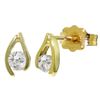 Genuine 0.20 ctw Diamond Anniversary Earrings Jewelry 14KT Yellow Gold - REF-41P2H