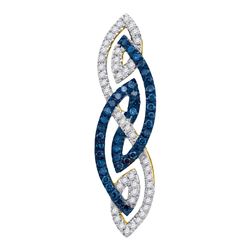 0.25 CTW Color Blue Diamond Fashion Charm Pendant 10KT Yellow Gold - REF-25M4H