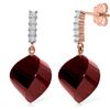 Genuine 30.65 ctw Ruby & Diamond Earrings Jewelry 14KT Rose Gold - REF-59X9M