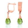 Genuine 2.5 ctw Peridot Earrings Jewelry 14KT Rose Gold - REF-22M3T