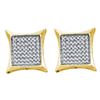 Image 1 : 0.66 CTW Diamond Square Kite Cluster Earrings 14KT Yellow Gold - REF-34W4K