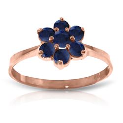 Genuine 0.66 ctw Sapphire Ring Jewelry 14KT Rose Gold - REF-31Z4N