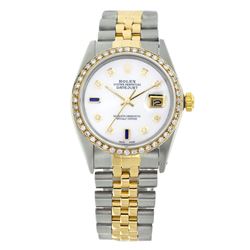 Rolex Pre-owned 36mm Mens White MOP Two Tone - REF-610W3Y