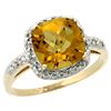 Image 1 : Natural 3.92 ctw Whisky-quartz & Diamond Engagement Ring 14K Yellow Gold - REF-33Y6X