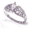 Genuine 0.20 CTW White Topaz Ring Jewelry 14KT White Gold - REF-47K2V