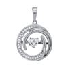 0.15 CTW Diamond Heart Circle Pendant 10KT White Gold - REF-26K9W