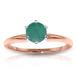 Genuine 0.65 ctw Emerald Ring Jewelry 14KT Rose Gold - REF-28Y5F