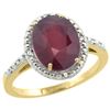 Image 1 : Natural 3.66 ctw Ruby & Diamond Engagement Ring 10K Yellow Gold - REF-30M5H