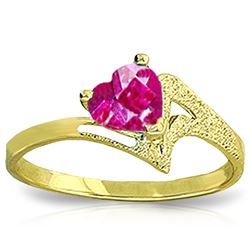 Genuine 0.95 ctw Pink Topaz Ring Jewelry 14KT Yellow Gold - REF-36K2V