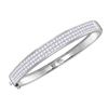 Image 1 : 6.01 CTW Princess Diamond Bangle Luxury Bracelet 14KT White Gold - REF-659F8N