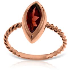 Genuine 2 ctw Garnet Ring Jewelry 14KT Rose Gold - REF-39Y3F