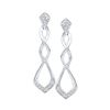 Image 1 : 0.10 CTW Diamond Cascading Teardrop Dangle Earrings 10KT White Gold - REF-14W9K