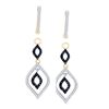 Image 1 : 0.50 CTWBlack Color Diamond Oval Dangle Earrings 10KT Yellow Gold - REF-41M9H