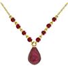 Genuine 15.8 ctw Ruby Necklace Jewelry 14KT Yellow Gold - REF-37X2M