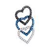 0.30 CTW Black Color Diamond Heart Love Pendant 10KT White Gold - REF-18H2M