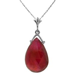 Genuine 8 ctw Ruby Necklace Jewelry 14KT White Gold - REF-46V5W