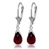 Genuine 4.5 ctw Garnet Earrings Jewelry 14KT White Gold - REF-22V7W