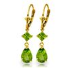 Image 1 : Genuine 4.5 ctw Peridot Earrings Jewelry 14KT Yellow Gold - REF-41Z4N