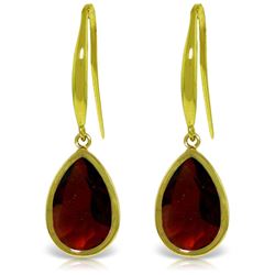 Genuine 5 ctw Garnet Earrings Jewelry 14KT Yellow Gold - REF-37A7K