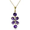 Genuine 3.15 ctw Amethyst Necklace Jewelry 14KT Yellow Gold - REF-30T3A