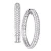4.15 CTW Diamond Luxury 1" Hoop Earrings 10KT White Gold - REF-299F9N