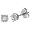 Genuine 0.06 ctw Diamond Anniversary Earrings Jewelry 14KT White Gold - REF-24A3K
