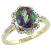 Natural 1.85 ctw Mystic-topaz & Diamond Engagement Ring 14K Yellow Gold - REF-38N6G