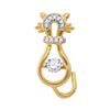 Image 1 : 0.20 CTW Diamond Kitty Cat Twinkle Moving Pendant 10KT Yellow Gold - REF-25W4K