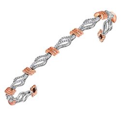 0.50 CTWDiamond Rope Tennis Bracelet 10KT Two-tone Gold - REF-89X9Y