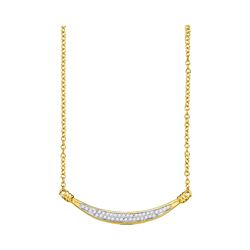 0.15 CTW Diamond Curved Bar Pendant 10KT Yellow Gold - REF-22H4M