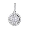Image 1 : 0.50 CTWPrincess Diamond Soleil Framed Cluster Pendant 14KT White Gold - REF-48Y7X